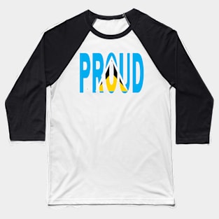 St Lucia Flag in The Word Proud - Saint Lucia - Soca Mode Baseball T-Shirt